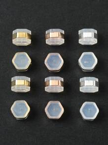 1包16入組4色矽膠耳螺母耳環後帶黃銅配件六邊形無鎘、無鎳、無鉛混色幾何耳環後塞 - 彩色 - 查看 1