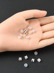 1包16入組4色矽膠耳螺母耳環後帶黃銅配件六邊形無鎘、無鎳、無鉛混色幾何耳環後塞 - 彩色 - 查看 2