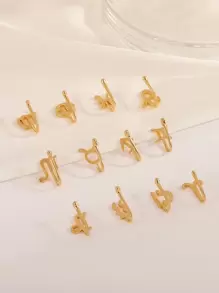 1pc Fashionable Minimalist Zodiac Decor Clip-On Fake Nose Ring, Suitable For Women Everyday Wear, Festival & Birthday Gift, No Piercing Required - Yellow Gold - View 6