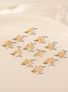 1pc Fashionable Minimalist Zodiac Decor Clip-On Fake Nose Ring, Suitable For Women Everyday Wear, Festival & Birthday Gift, No Piercing Required - Yellow Gold - View 4