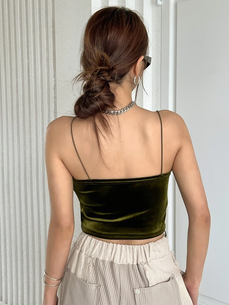 Solid Velvet Cami Top