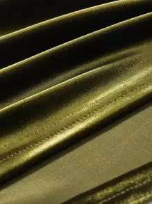 DAZY Áo Cami nhung rắn - Màu xanh Ô liu - Xem 4