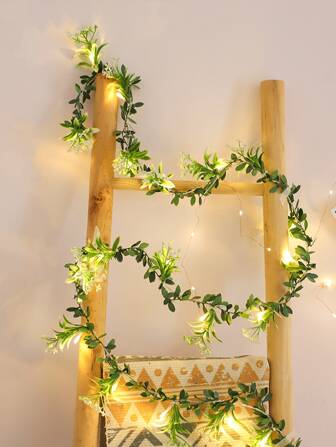 1入組10/20 LED 1.5/3M人造葉子裝飾燈簾