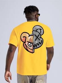 Manfinity EMRG Hombres Camiseta con estampado de dibujos animados