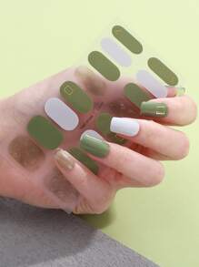 Beauty Sticker 1 hoja brillante Pegatina de arte de uña & 1 pieza Lima de uña - Multicolor - Ver 5