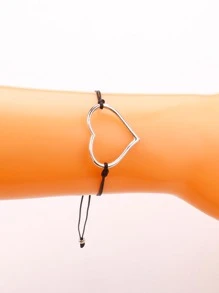 Pulsera con adorno de corazón - Negro - Ver 2