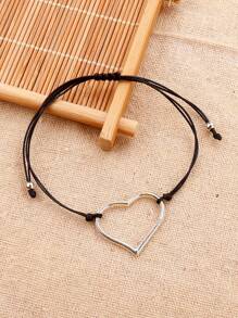 Pulsera con adorno de corazón - Negro - Ver 4