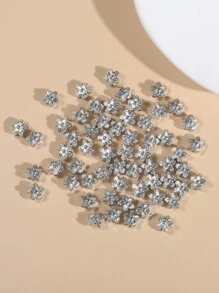 60 piezas Cuentas con diseño de flor para el Día de San Valentín - Ancient Silver - Ver 2