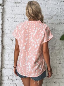 SHEIN LUNE Áo sơ mi nữ Tất cả trên in Giải trí - Hồng - Xem 2