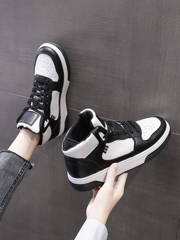 Women Two Tone High Top Colorblock Skate Shoes SHEIN UK
