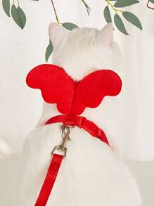 2pcs Wing Design Pet Leash & Harness Set - Red - View 1