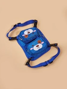 1入組卡通狗刺繡寵物包 - 藍色 - 查看 3