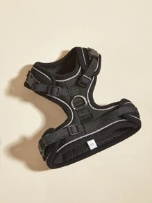 1pc Plain Pet Harness - Black - View 4