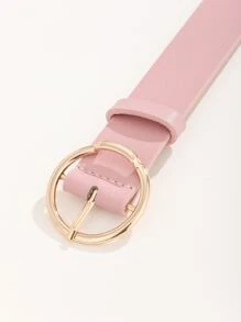 1 chiếc thắt lưng da PU màu hồng dành cho nữ, khóa hình học, thiết kế tối giản sang trọng thủ công, phù hợp với áo phông/váy/quần short, dùng hàng ngày và làm quà tặng dịp lễ. - Hồng - Xem 4