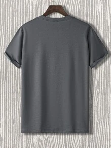 Manfinity Homme Men Figure & Horse Embroidery Tee - Grey - View 2