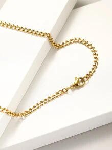 Men Christmas Rhinestone Decor Elk Head Pendant Necklace - Yellow Gold - View 6