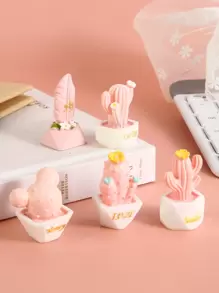 5 piezas Decoración artesanal con diseño de cactus, mejor regalo - Multicolor - Ver 1