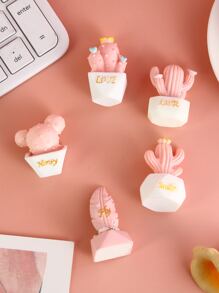 5 piezas Decoración artesanal con diseño de cactus, mejor regalo - Multicolor - Ver 6