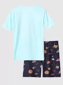 Boys Planet & Astronaut Print Snug Fit PJ Set - Multicolor - View 2