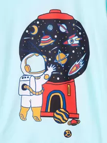 Boys Planet & Astronaut Print Snug Fit PJ Set - Multicolor - View 4