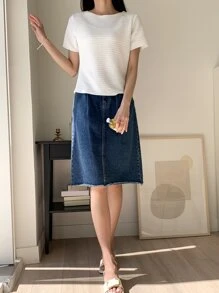 DAZY Áo sơ mi nữ màu trơn Giải trí - trắng - Xem 4