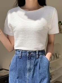 DAZY Áo sơ mi nữ màu trơn Giải trí - trắng - Xem 5