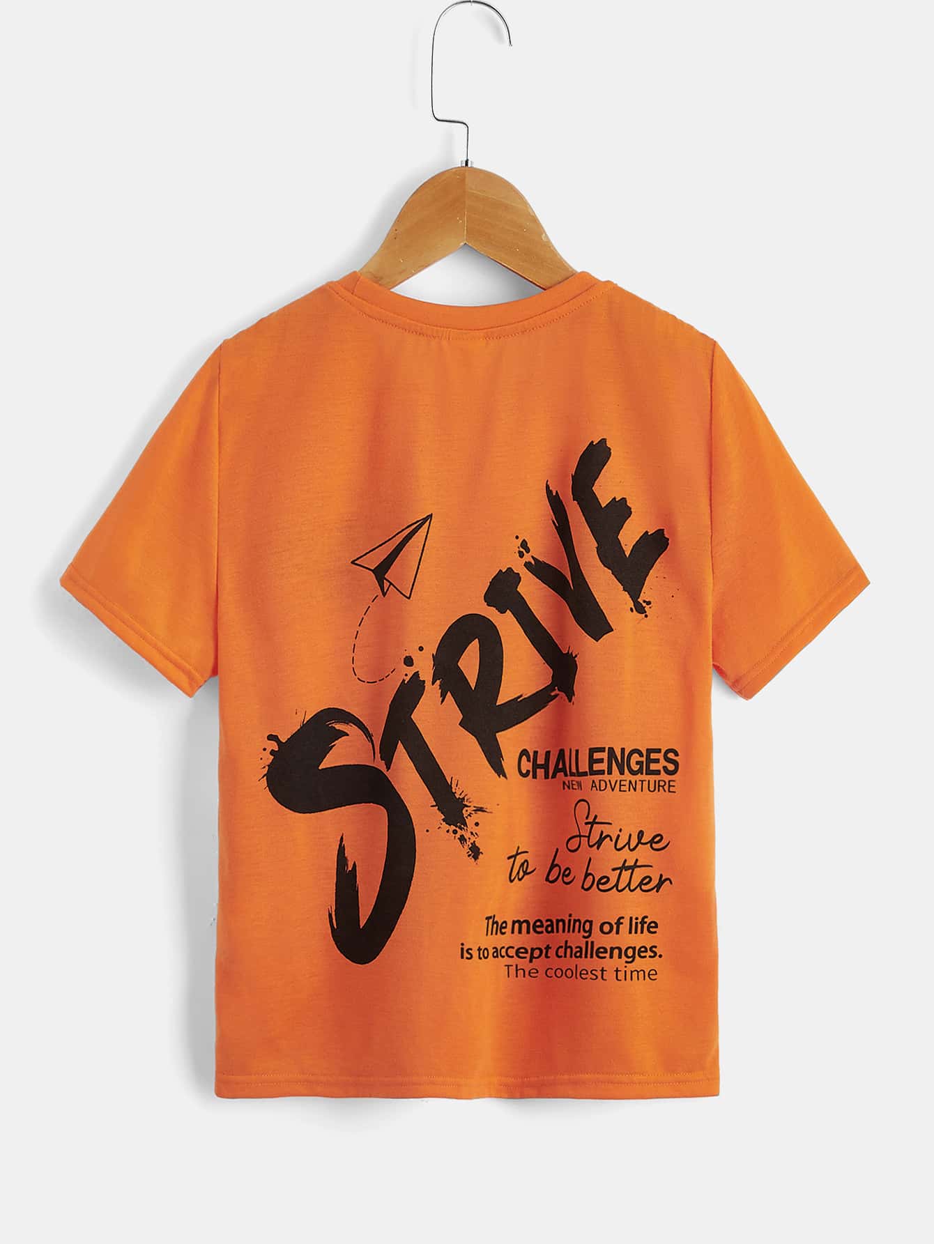 SHEIN Tops con trai Slogan Giải trí - trái cam - Xem 1