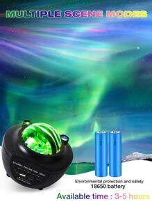 1 pieza lámpara de proyector recargable Aurora de sincronización de música con control remoto - Multicolor - Ver 5