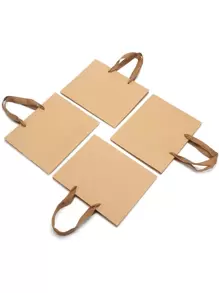 5pcs/10Pcs Festive Holiday Kraft Paper Gift Bags- Perfect For Holiday Gift Giving,Wedding,Bags,Birthday,Birthday,Party,Party Decorations - Khaki - View 8