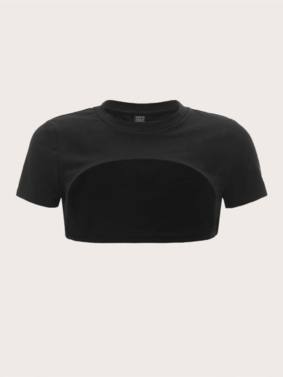 SHEIN ICON Solid Crop Shrug Top