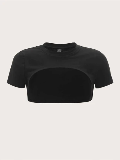 SHEIN ICON ソリッド クロップ シュルグトップ
