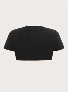 SHEIN ICON Solid Crop Shrug Top