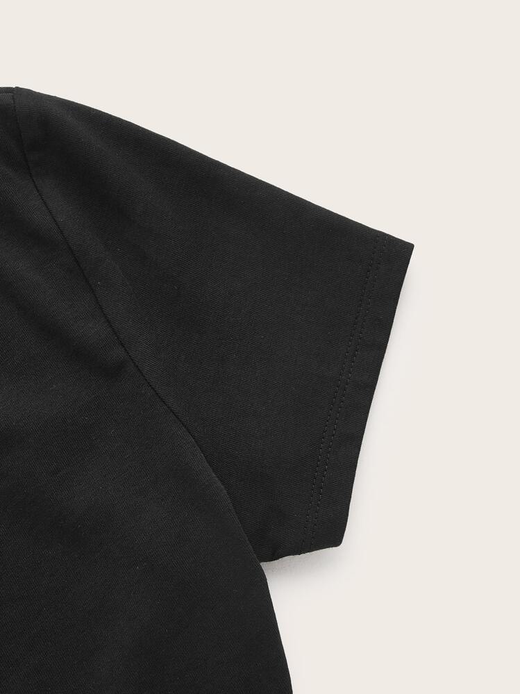 SHEIN ICON Solid Crop Shrug Top - Black - View 3