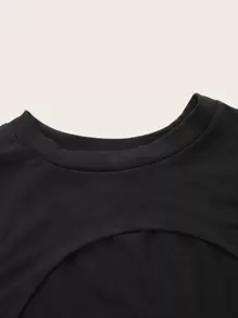 SHEIN ICON Solid Crop Shrug Top