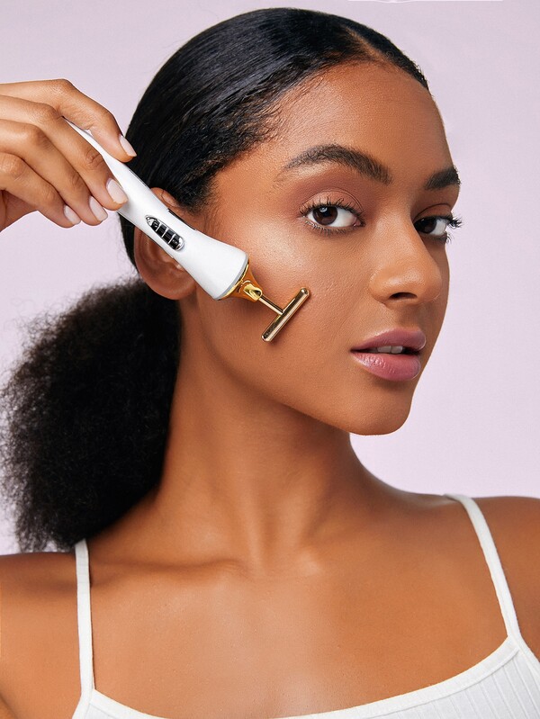 Masajeador eléctrico de instrumentos de belleza facial en forma de T