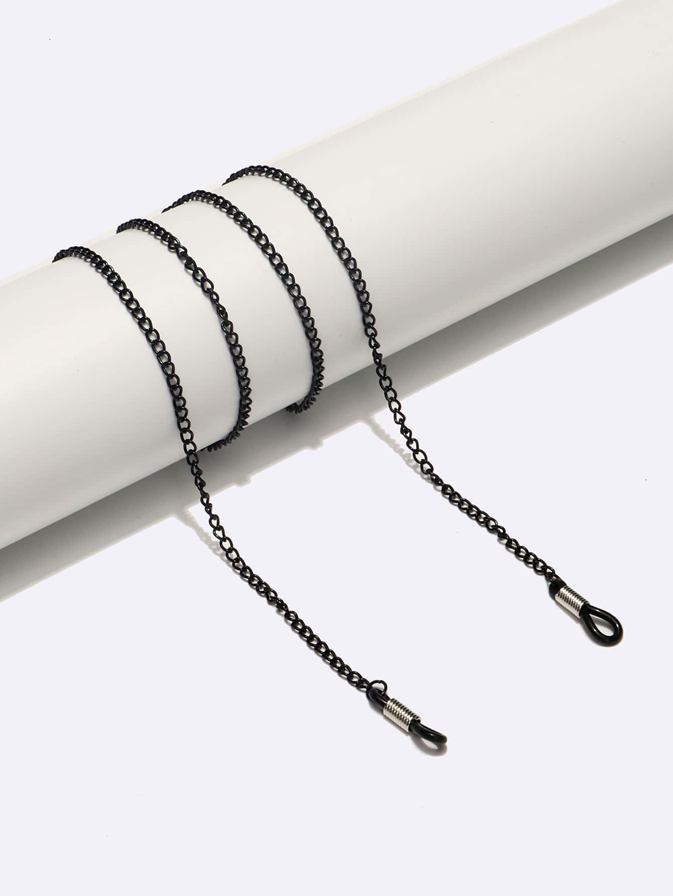 1pc Black Fashionable & Portable Eyeglass Chain For Men Halloween