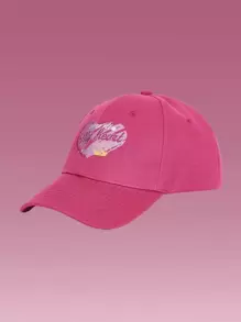 ROMWE Letter Graphic Baseball Cap - Hot Pink - View 1