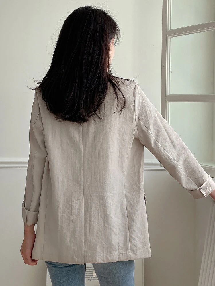 Lapel Neck Double Button Blazer