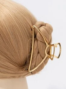 1pc Medium Metal Hair Claw - Gold - View 8