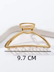 1pc Medium Metal Hair Claw - Gold - View 6