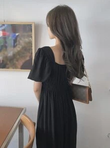 DAZY Square Neck Wide Leg Jumpsuit Women Jumpsuits - Black - View 3