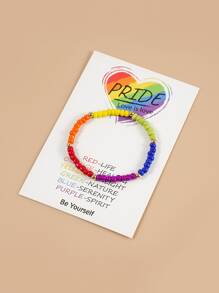 LGBT撞色串珠手鏈 - 彩色 - 查看 1