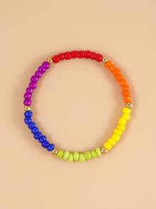 LGBT撞色串珠手鏈 - 彩色 - 查看 2