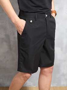 Manfinity Men Slant Pocket Bermuda Shorts - Black - View 3