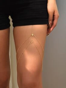 Cadena de muslo con diseño de estrella - Amarillo Oro - Ver 1