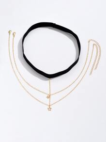 Cadena de muslo con diseño de estrella - Amarillo Oro - Ver 2