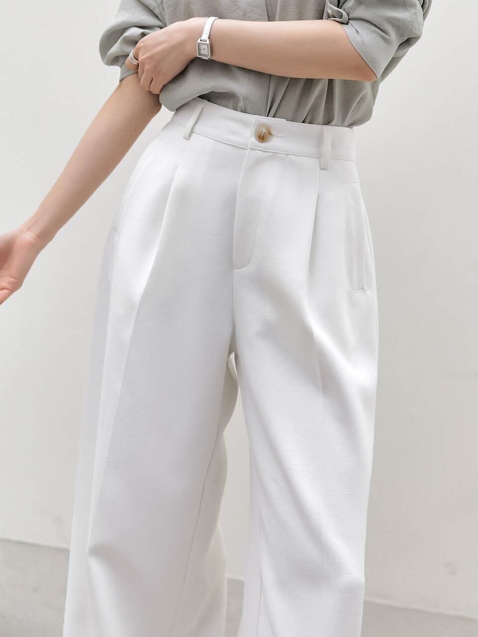 Women's Solid Color Loose Wide Leg Suit Pants, Business Casual Style Old Money Style,Women Dress Pants