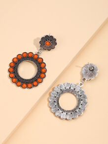 圓形耳墜 - 彩色 - 查看 2