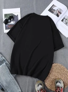 Manfinity Roghcode Men Sculpture & Floral Print Tee - Black - View 2