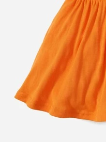 SHEIN 嬰兒單肩A字連衣裙 - 橘色 - 查看 4